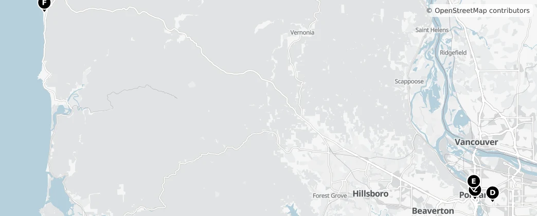 Map of 俄勒冈州