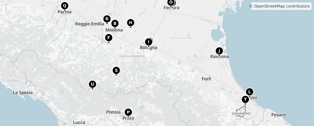 Map of 艾米利亚-罗马涅大区