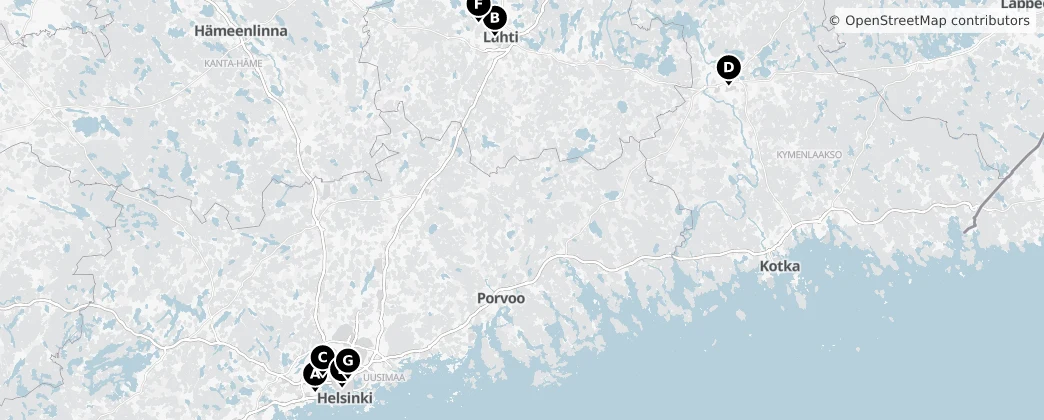 Map of Etelä-Suomi