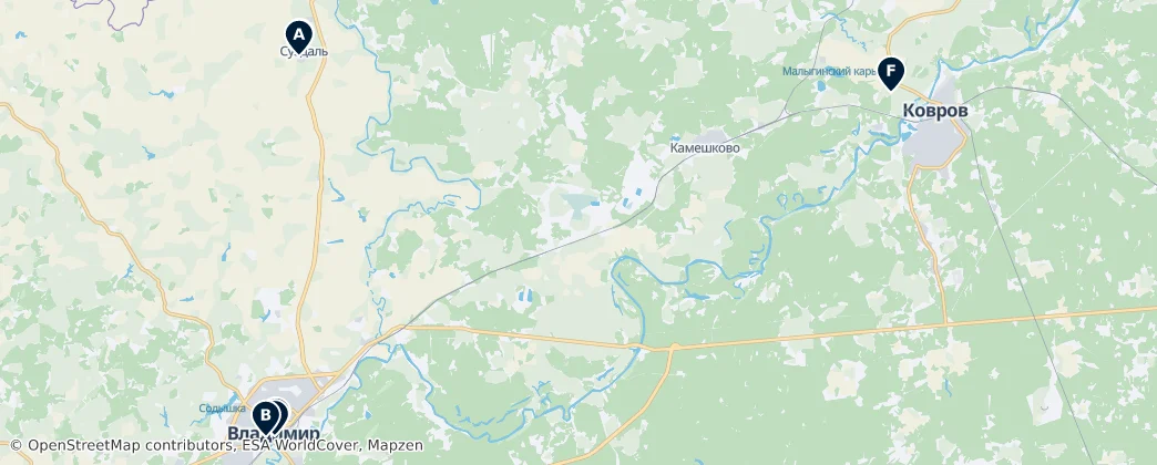 Map of 弗拉基米爾州
