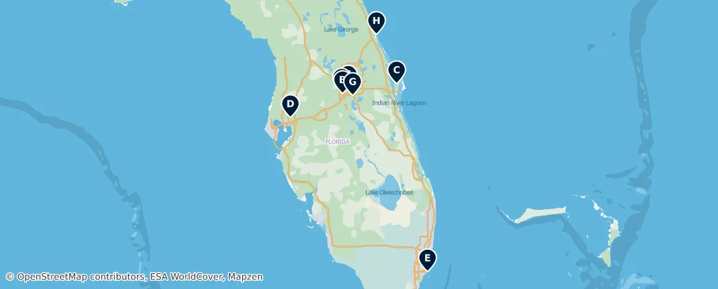Map of 佛罗里达州/佛羅里達州