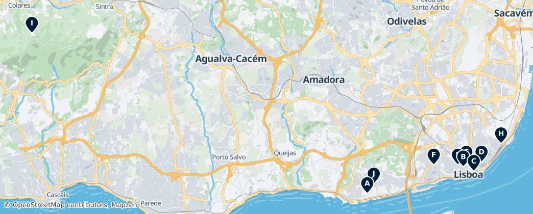 Map of Grande Lisboa