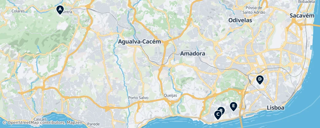 Map of Grande Lisboa