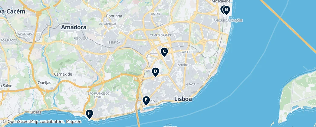 Map of Grande Lisboa
