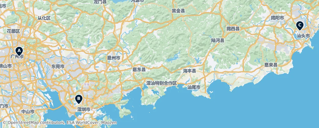 Map of 广东省
