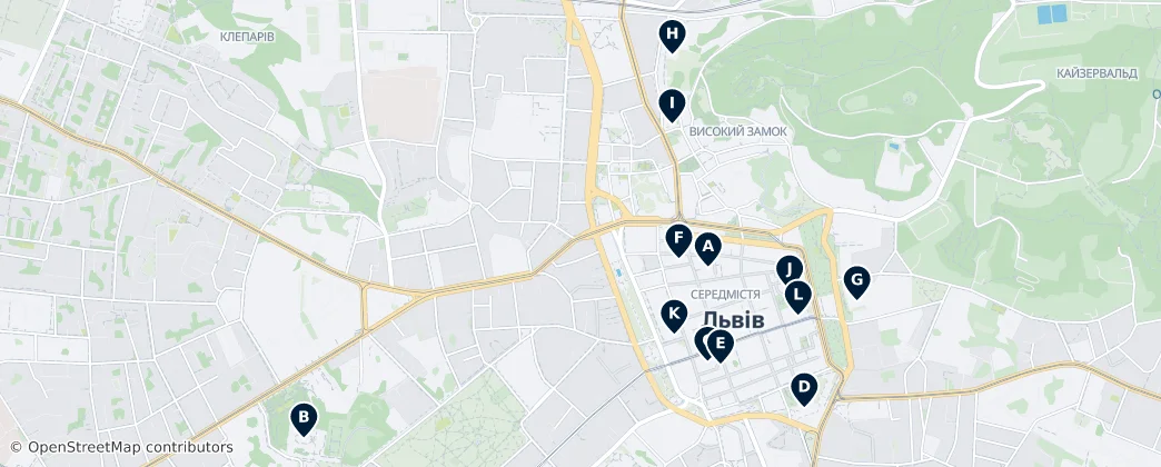 Map of Halytskyi District, Lviv