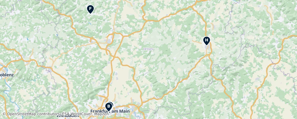 Map of 黑森