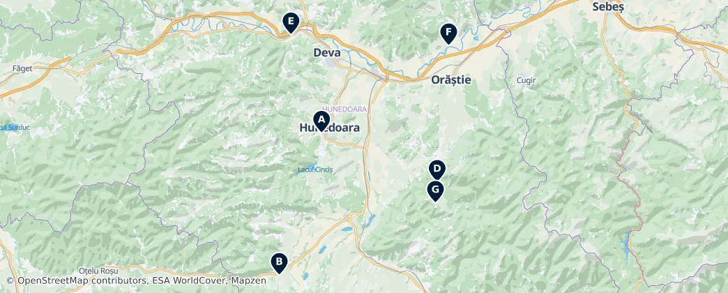Map of Hunedoara