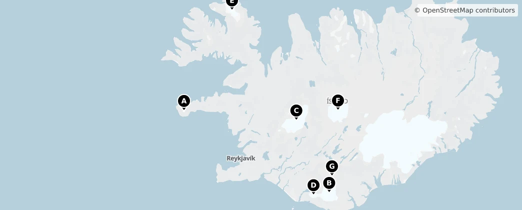 Map of Ísland