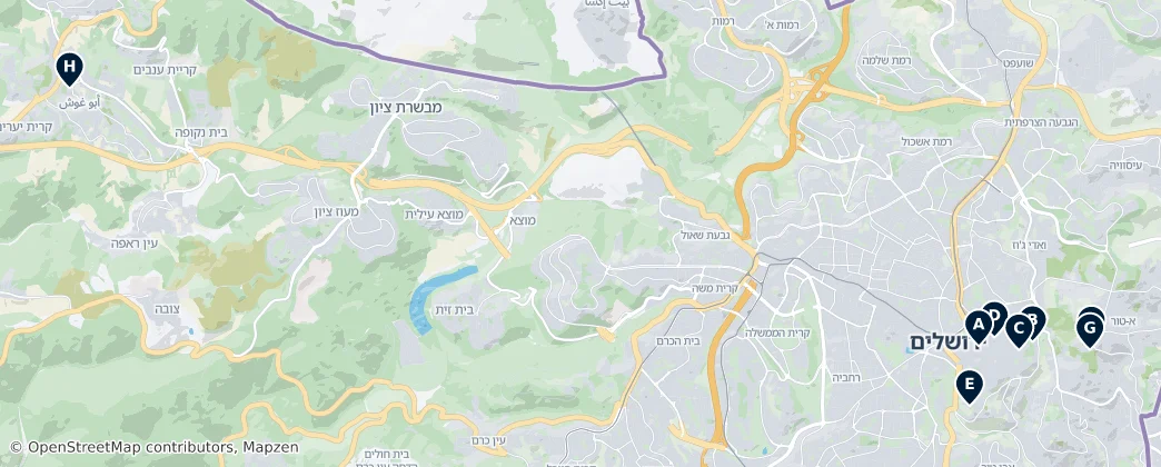 Map of 耶路撒冷区