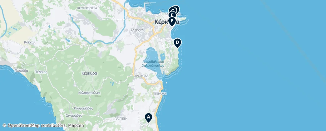 Map of 克基拉島