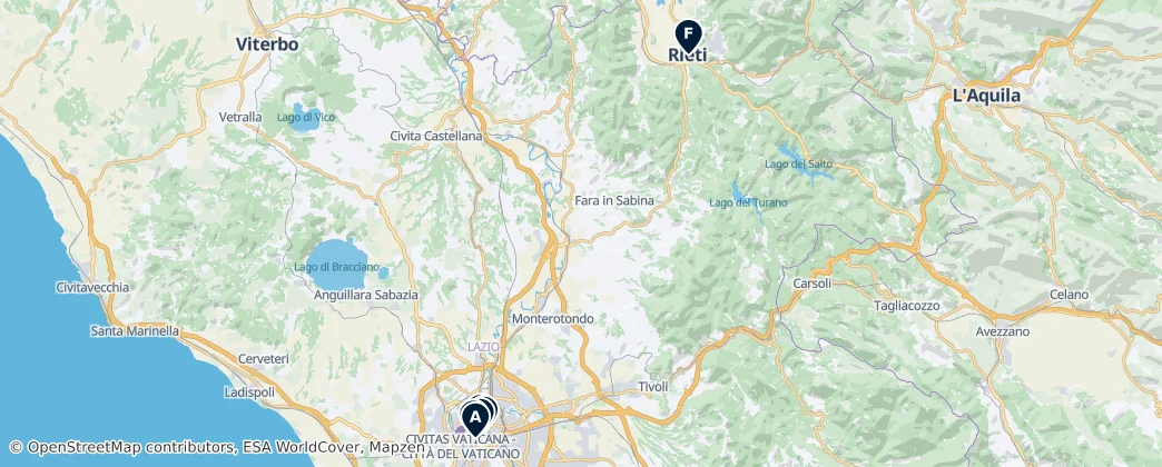 Map of 拉齐奥大区