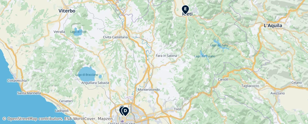 Map of 拉齐奥大区