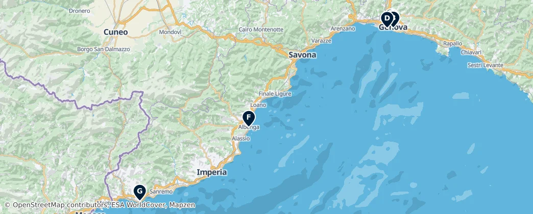 Map of 利古里亚大区