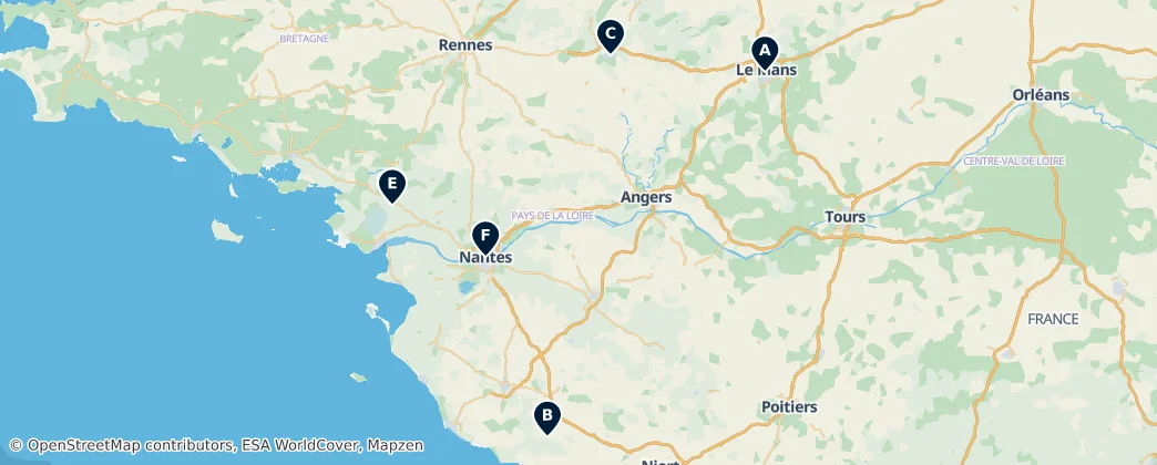 Map of 卢瓦尔河地区
