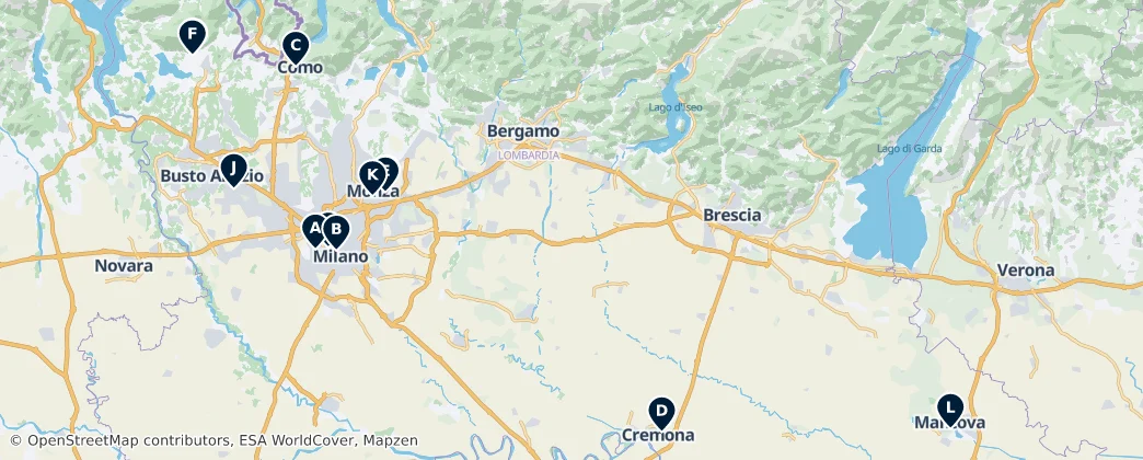 Map of 伦巴第大区