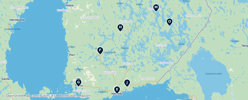 Map of Mainland Finland