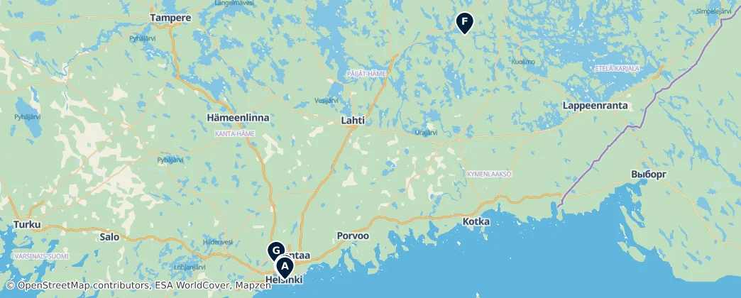 Map of Mainland Finland