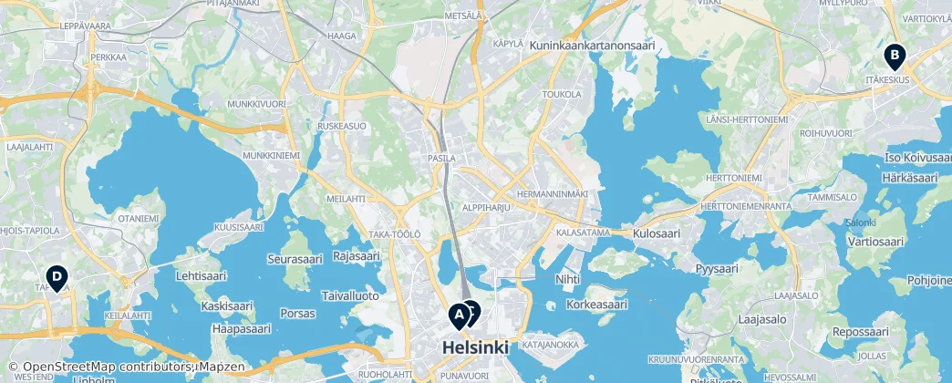Map of Mainland Finland