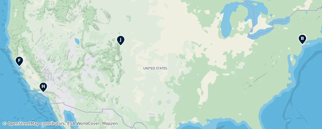 Map of 美国/美國