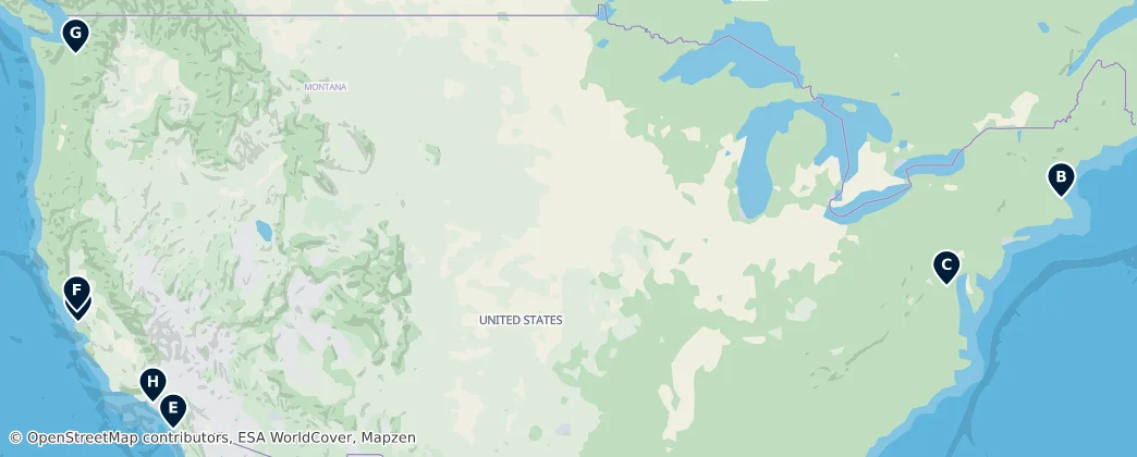 Map of 美国/美國