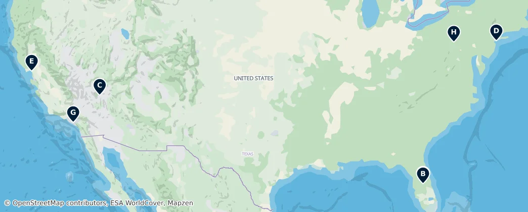 Map of 美国/美國