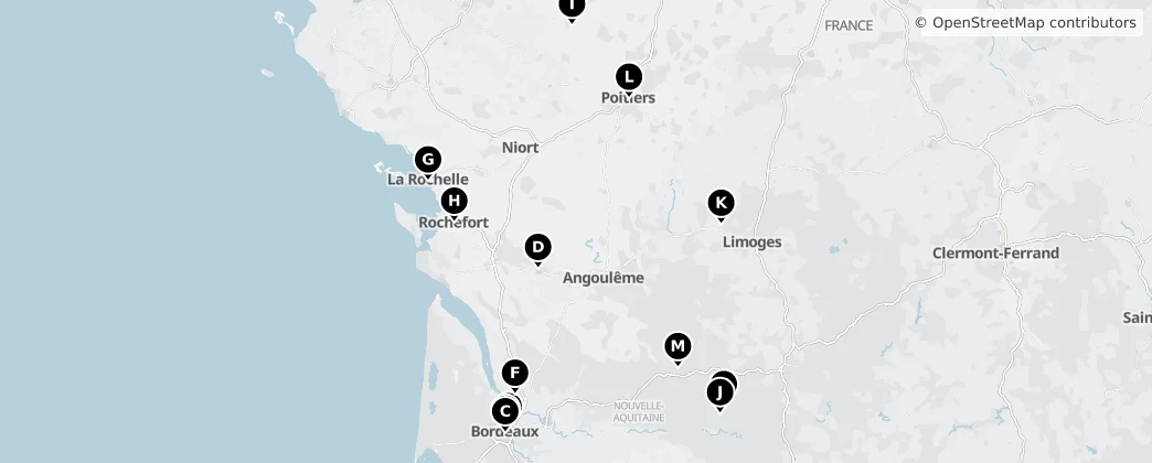 Map of 新阿基坦大区