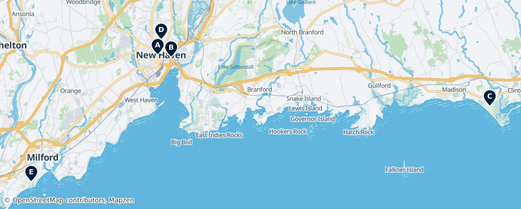 Map of 紐黑文縣