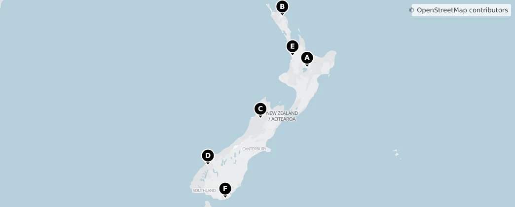 Map of 紐西蘭/新西兰