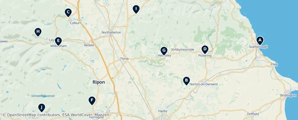 Map of North Yorkshire
