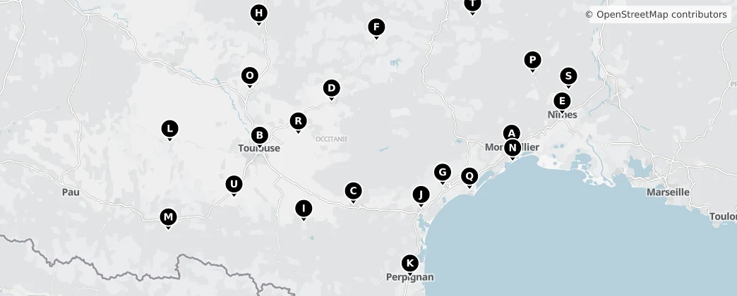 Map of 奧克西塔尼大區