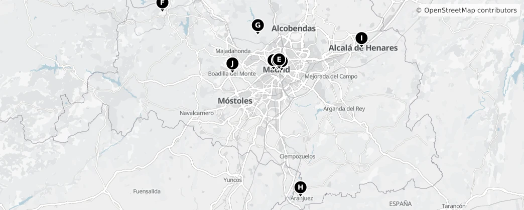 Map of Provincia Eclesiástica de Madrid