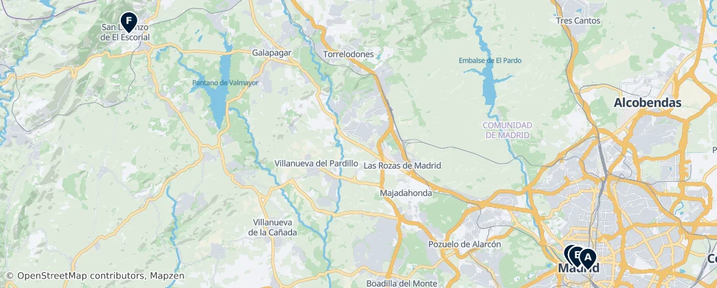 Map of Provincia Eclesiástica de Madrid