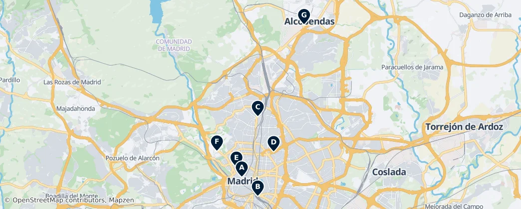 Map of Provincia Eclesiástica de Madrid