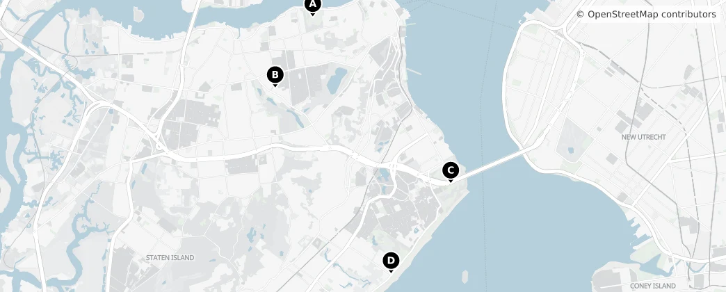 Map of 史泰登岛