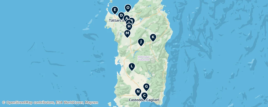 Map of 撒丁岛