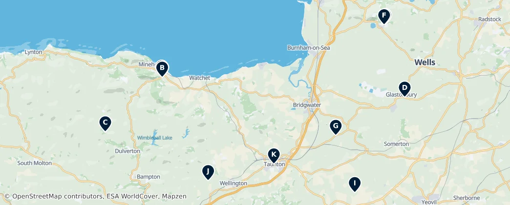 Map of Somerset