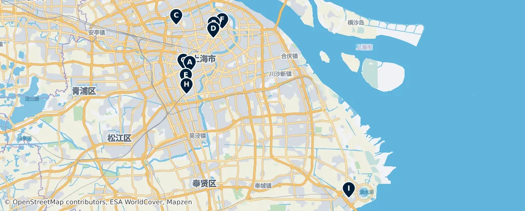 Map of 上海市