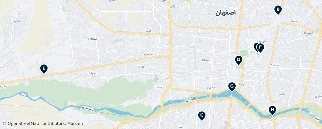 Map of Isfahan County