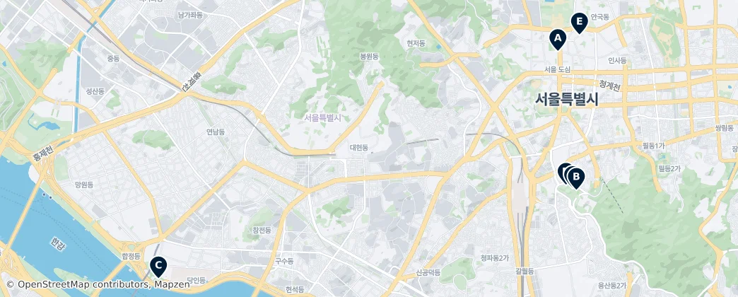 Map of 首尔