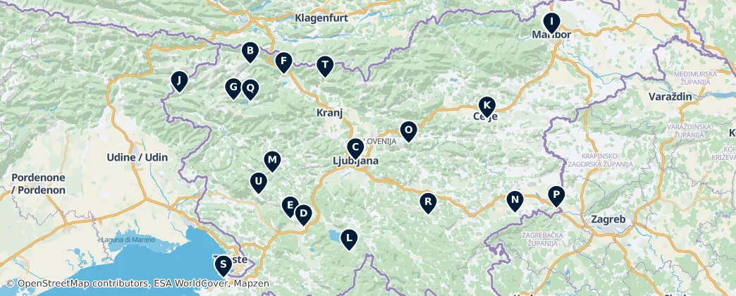 Map of 斯洛文尼亚