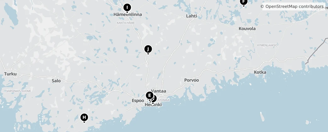 Map of Etelä-Suomi