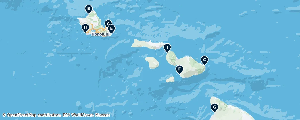Map of Southwestern Hawaiian Islands