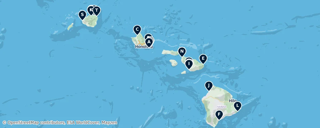 Map of Southwestern Hawaiian Islands