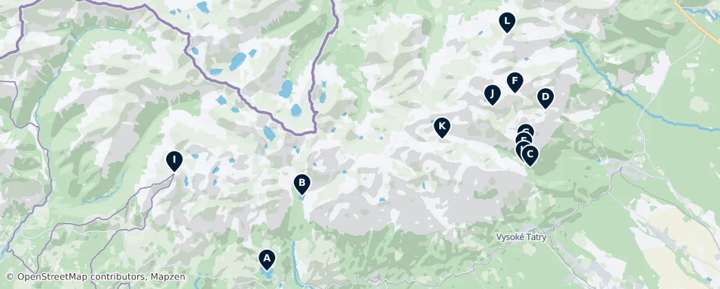 Map of 塔特拉山脈國家公園