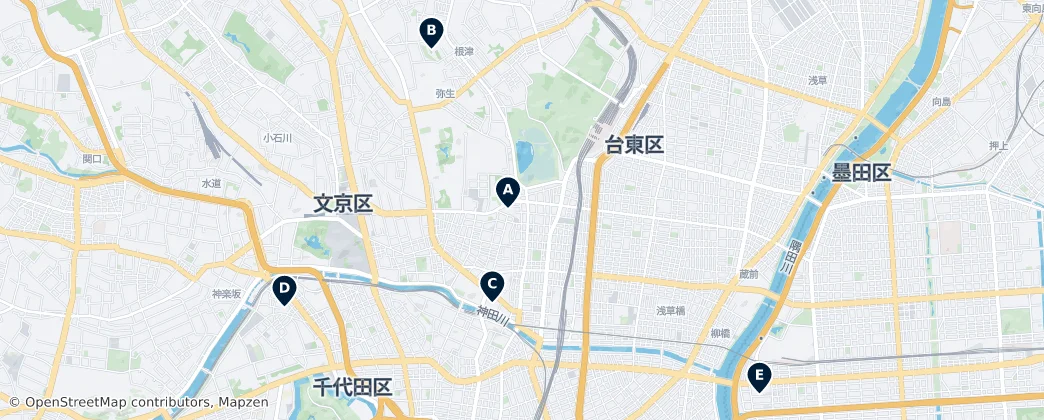 Map of 臺東區