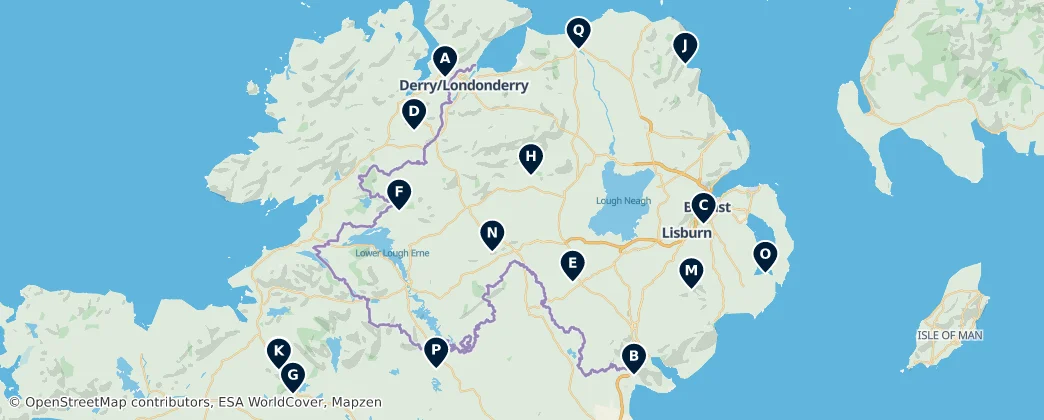 Map of 北爱尔兰 / 北愛爾蘭