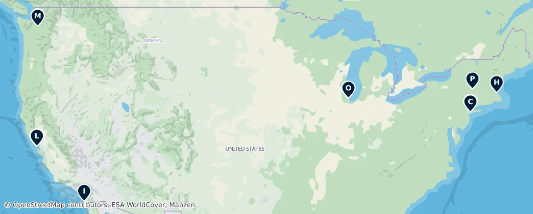 Map of 北美洲
