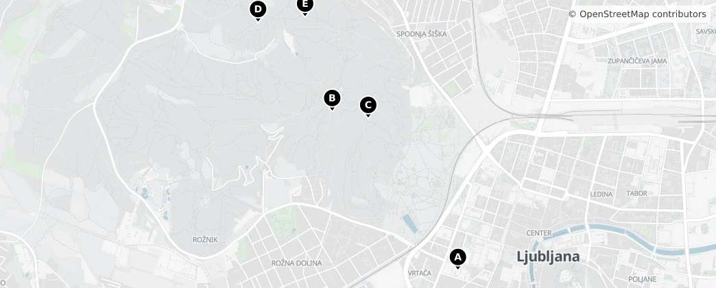 Map of Osrednjeslovenska regija
