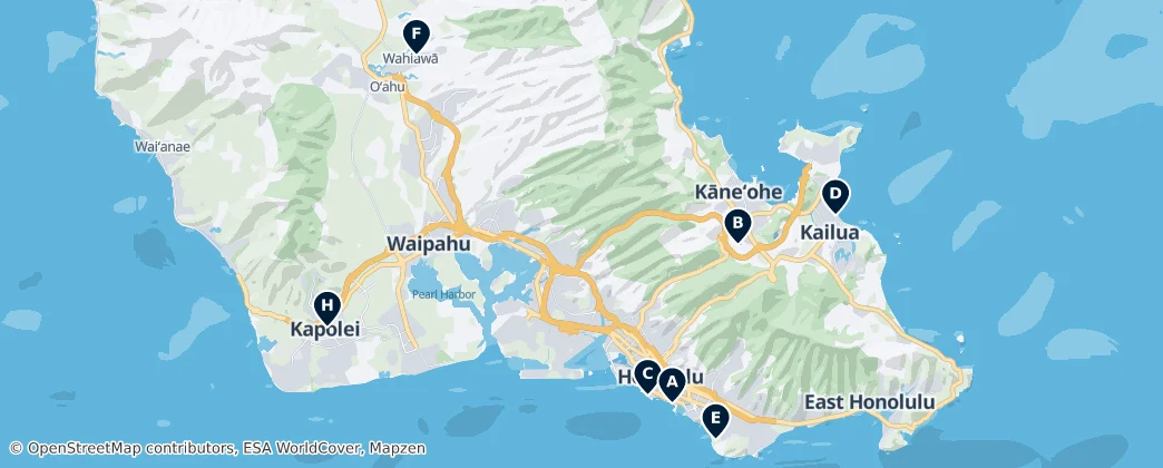 Map of 檀香山市县